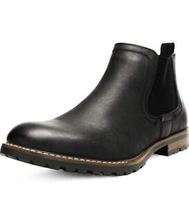 Men's Chelsea Ankle Boots Classic Dress Casual Elastic Slip On Shoes Black