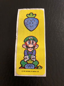 Vtg 1989 Super Mario Bros. 2 LUIGI Nintendo Topps Game Tip Sticker RARE 80s!