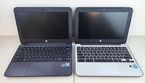 HP Chromebook Lot of 2 TPN-Q151 Black Silver 11.5