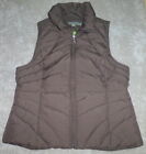 Kenneth Cole Reaction Brown Puffer Vest 60% Down 40% Feather Womens Large