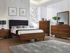 Mid Century Modern Bedroom Furniture - Walnut Brown 5 piece Queen King Set IA7E