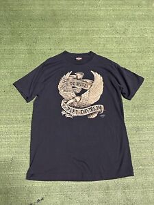 Harley Davidson 3D Emblem 1991 Vintage Ride American T Shirt Size L