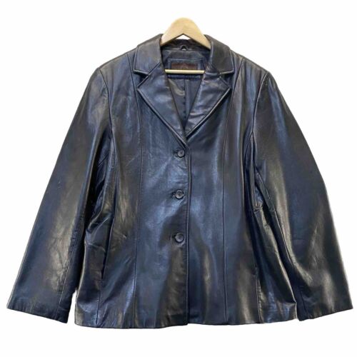Vintage Siena Soft Leather Blazer Jacket Oxblood 3 Button Coat Women's Size XL