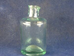 54182  Old Vintage Antique Glass Ink Bottle Inkwell Early Pourer PONTIL