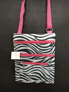 *SALE* Messenger bag womens Zebra Hot pink New NWT Animal  ipad tablet phone