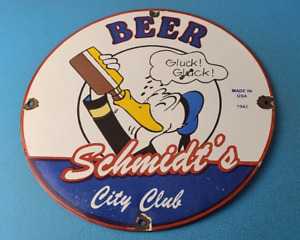 Vintage Schmidts Beer Sign - Disney Duck Beverage Piggly Gas Oil Pump Sign
