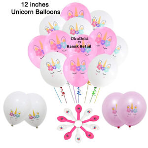 Unicorn Birthday Party Decorations Pink and White Balloons Supplies Set USA