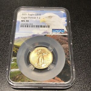 New Listing2021 T-2 GOLD EAGLE $10 COIN 1/4OZ NGC MS70 Free Shipping