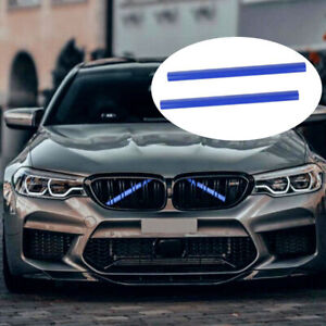 Grill Bar V Brace For BMW F31 F30 1 3 Series Front Grille Trim Strips Cover Blue (For: 2021 BMW X5 xDrive40i 3.0L)