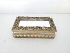 Small Mirrored Gold Trinket Box Wood Gold Painted Velvet Lined With Mirrored Lid
