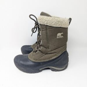 Sorel Cumberland Snow Winter Boots Women’s Size 6.5 Green Thinsulate Nylon Green