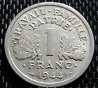 1944 France (Etat Francais) 1 Franc coin, (plus FREE 1 coin) #25971