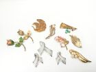 Vintage Lot 9 Brooches 1 Pair Earrings Emmons Richelieu Giovanni
