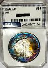 1989 Silver Eagle Flawless 2 Sided Rainbow Color Toned Gem BU ++++ No Res.