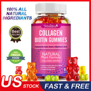 Biotin & Collagen Gummies Vitamins C & E for Hair Skin and Nails Extra Strength