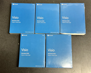 Lot of 5 Microsoft Visio Standard 2016 Professional 1PC SKU-D86-05555
