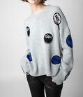 Zadig & Voltaire Jacquard Loose Cashmere Women's Crew Neck Knit Sweater