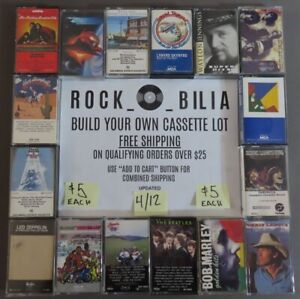 ALL $5 60s-70s ROCK/PSYCH BUY 5 GET FREE SHIPPING BUILD YOUR CASSETTE TAPE LOT