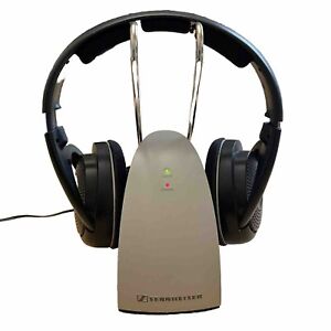 Sennheiser HDR 120 Wireless Headphones w/ TR120 Transmitter Dock Tested Working