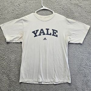 Adidas Yale Bulldogs T-Shirt Mens Size Medium White Cotton Short Sleeve
