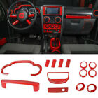 Red Interior Decoration Cover kit for 2007-2010 Jeep Wrangler JK JKU Accessories (For: Jeep)