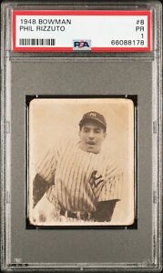 1948 Bowman #8 Phil Rizzuto HOF ROOKIE RC PSA 1 PR New York Yankees, Short Print