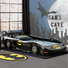 Batman Twin Bed Batmobile Kids Car Furniture Child Racing Wheels Sport Guardrail