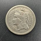 1868 Three 3 Cent Nickel Piece Antique US Type Coin