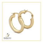 Plain Hoop Earrings 14K Gold Filled 25 - 80 mm Women Fashion Jewelry 4 mm Thick