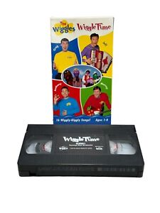 The Wiggles Wiggle Time VHS Video VCR Tape 16 Kids Songs RARE Slipcover Case VTG