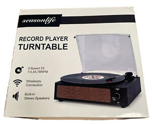 Vinyl Record Player with Speaker Vintage Turntable Belt-Drive