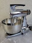 Vintage  Sunbeam Mixmaster Chrome Mixer with Original 2 Stainless Steel Bowls
