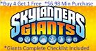 *Buy 4=1Free Skylanders Giants Complete UR Set w Checklist*$6.98 Minimum👾