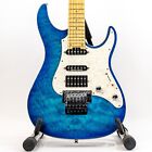 ESP E-II ST-1 Electric Guitar Quilted Blue Burst w/ Matching Headstock, 24 frets