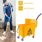 5.28 Gallon Mini Mop Bucket w/ Wringer Combo Commercial Rolling Cleaning Cart