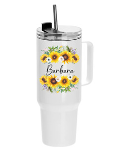 40oz STAINLESS STEEL INSULATED  TUMBLER - PERSONALIZED DAISY TUMBLER W/LID&STRAW