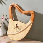 Wooden Mahogany Lyre Harp With Tuning Tool  Musical Instrument 19 Strings