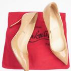 Christian Louboutin Heel IT 38 Pointed Toe Beige Patent Leather red sole heels