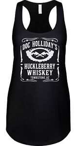 Doc Holiday Huckleberry Whiskey Funny Western Movie Fan Parody Racerback Tank