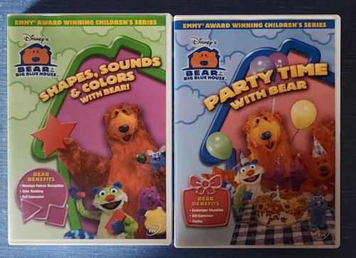Bear In The Big Blue House DVD Lot of 2  Party Time,  Shapes Sounds & Colors