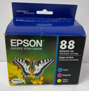 EPSON 88 Color Ink Cartridge CYAN / MAGENTA / YELLOW (Exp: 1/2021) Damaged Box