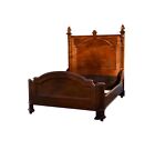 Antique Victorian Carved Walnut & Burl Full Size Bed