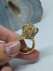 14k Gold Crown Statement Ring with Crystals