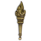 PinMart's Antique Gold 3D Torch Knowledge Leadership Lapel Pin