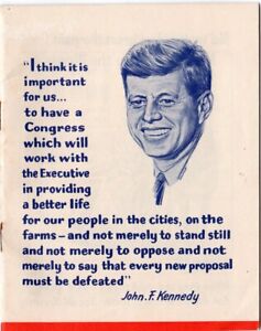 1962 John F. Kennedy Pitch Booklet for a Democratic Congress