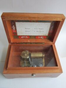 Vintage Reuge Hardwood 2/28 2 Songs 28 Notes Swiss Music Box Working And Clean