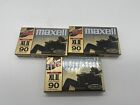 Lot of 3 Maxell XLII 90 Minute High Bias Blank Cassette Tapes Brand New Sealed