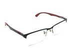 Ray-Ban RB 8411 2509 Black Red Carbon Fiber Half-Rimless Eyeglasses 52-17 140