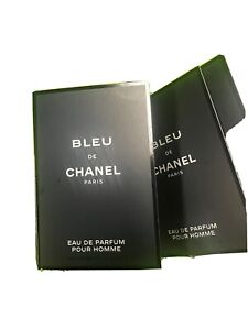 BLEU DE CHANEL Pour Homme Eau De Parfum Samples X 2 1.5ml/0.05oz Each -NEW