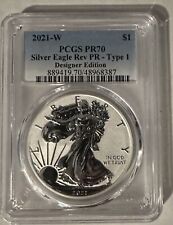 New ListingPR70 2021-W Reverse Proof Silver Eagle Type 1 Designer Edition PCGS